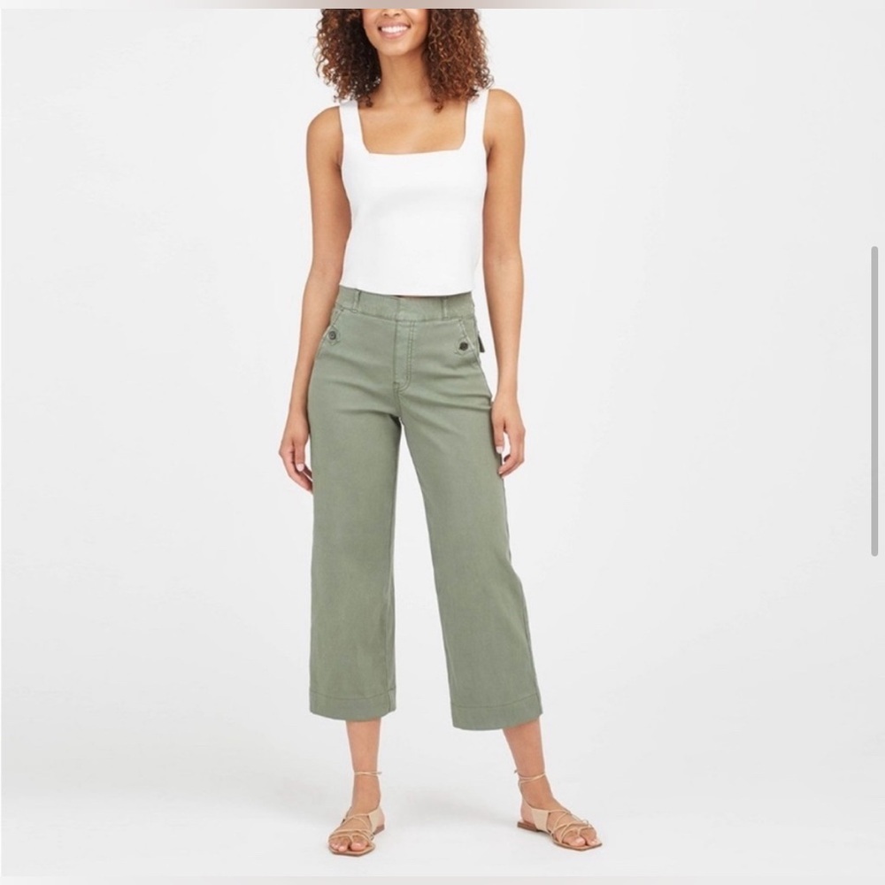 SPANX Green Ankle Cropped Pants